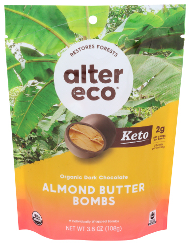 Alter Eco Chocolate Almond Butter Bomb 9 pc